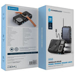Powerology portable power station packaging with product illustration and specifications.