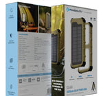 Powerology solar power bank packaging with specifications and features.