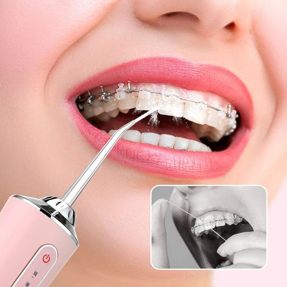 HU Smart Oral Irrigator HSM-1018 | Portable Cordless Water Flosser | Waterproof Dental Cleaner – Pink