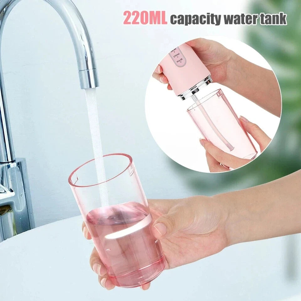 HU Smart Oral Irrigator HSM-1018 | Portable Cordless Water Flosser | Waterproof Dental Cleaner – Pink
