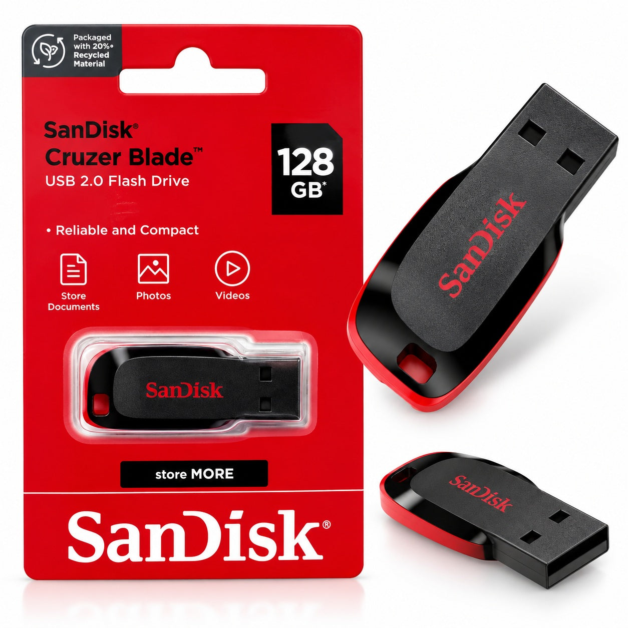Sandisk 128Gb Cruzer Blade 2.0 Usb Flash Drive