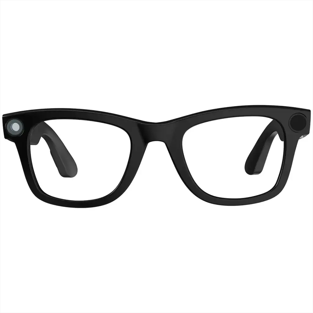 Black eyeglasses on a white background